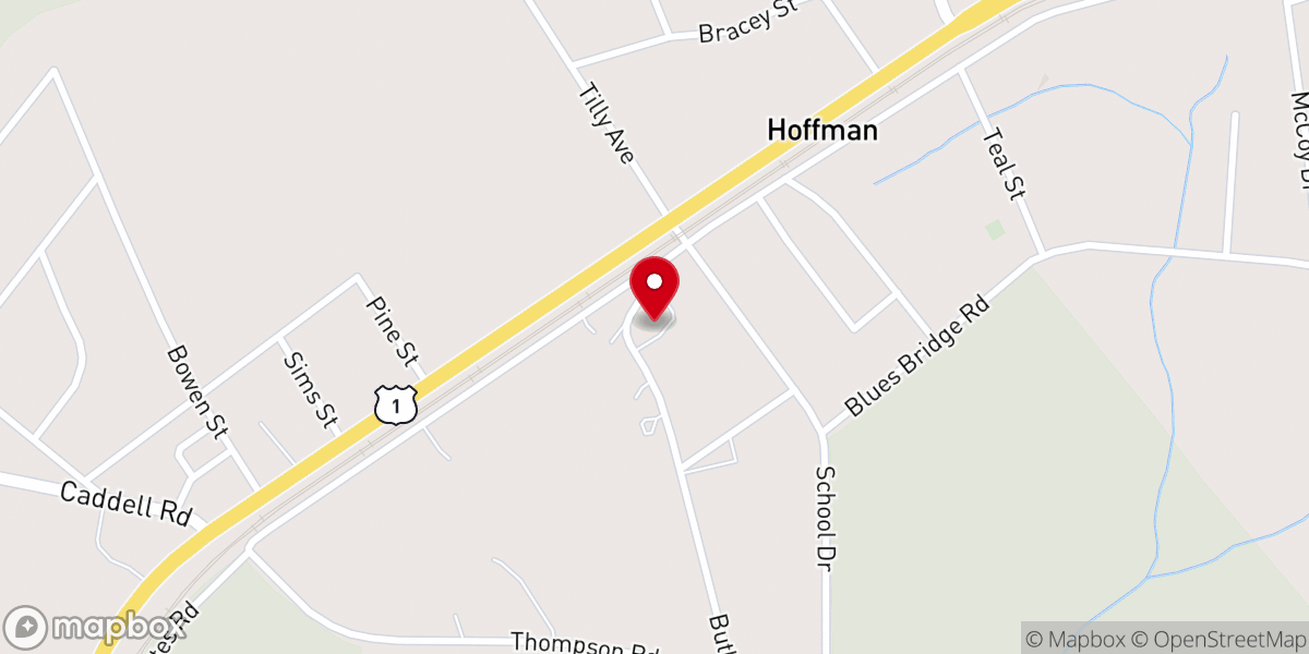 Map showing location of Hoffman Baptist Church