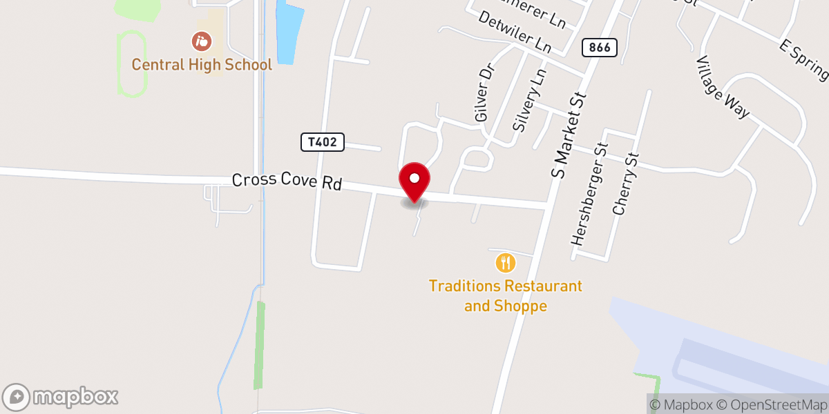 Map showing location of Brethren In Christ Church