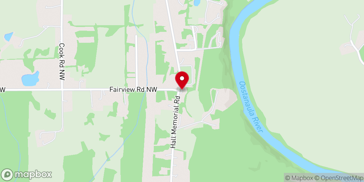 Map showing location of Hall Memorial Baptist Church