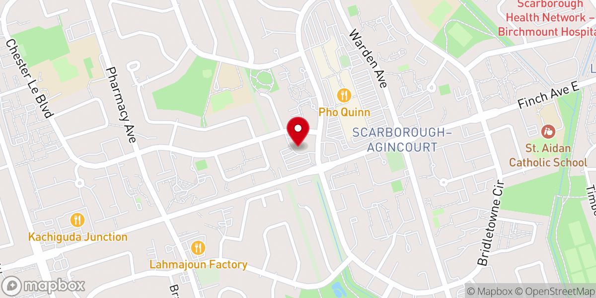 Map showing location of First Alliance Church Toronto