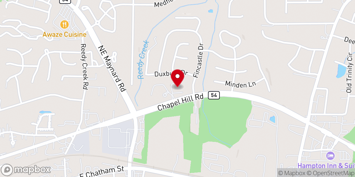 Map showing location of TJC Raleigh Church