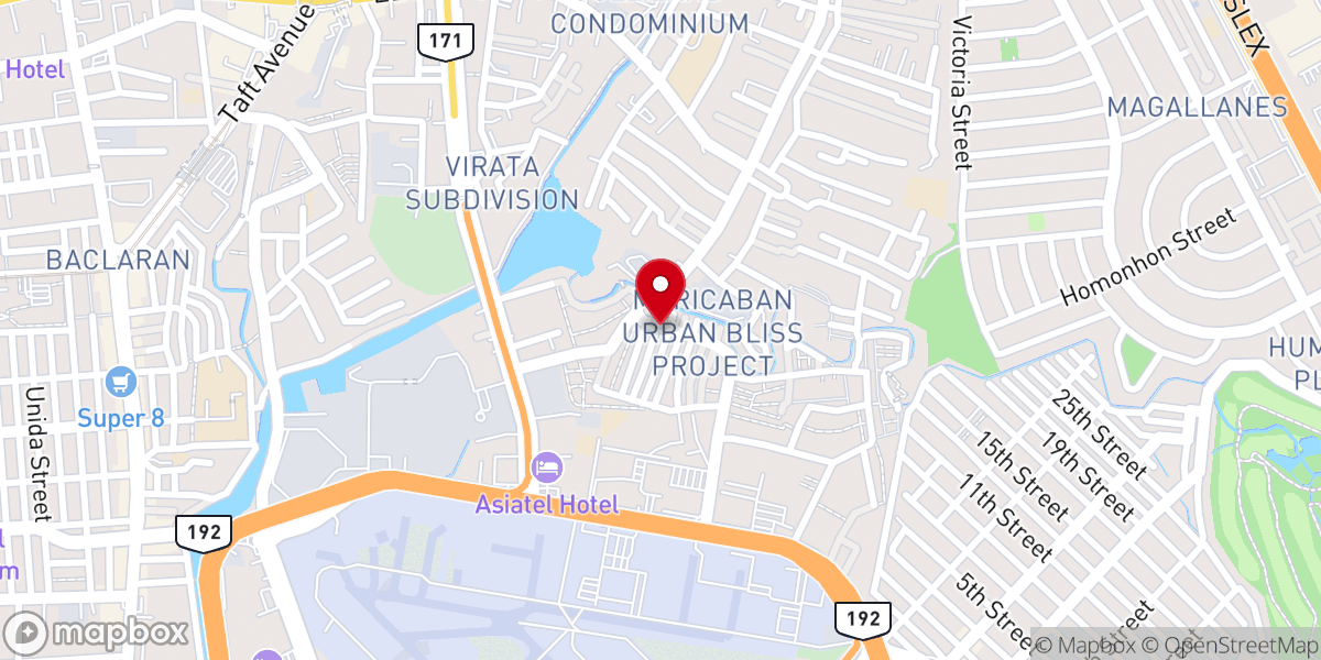 Map showing location of Mary, Comforter of the Afflicted Parish Church - Maricaban, Pasay City (Archdiocese of Manila)