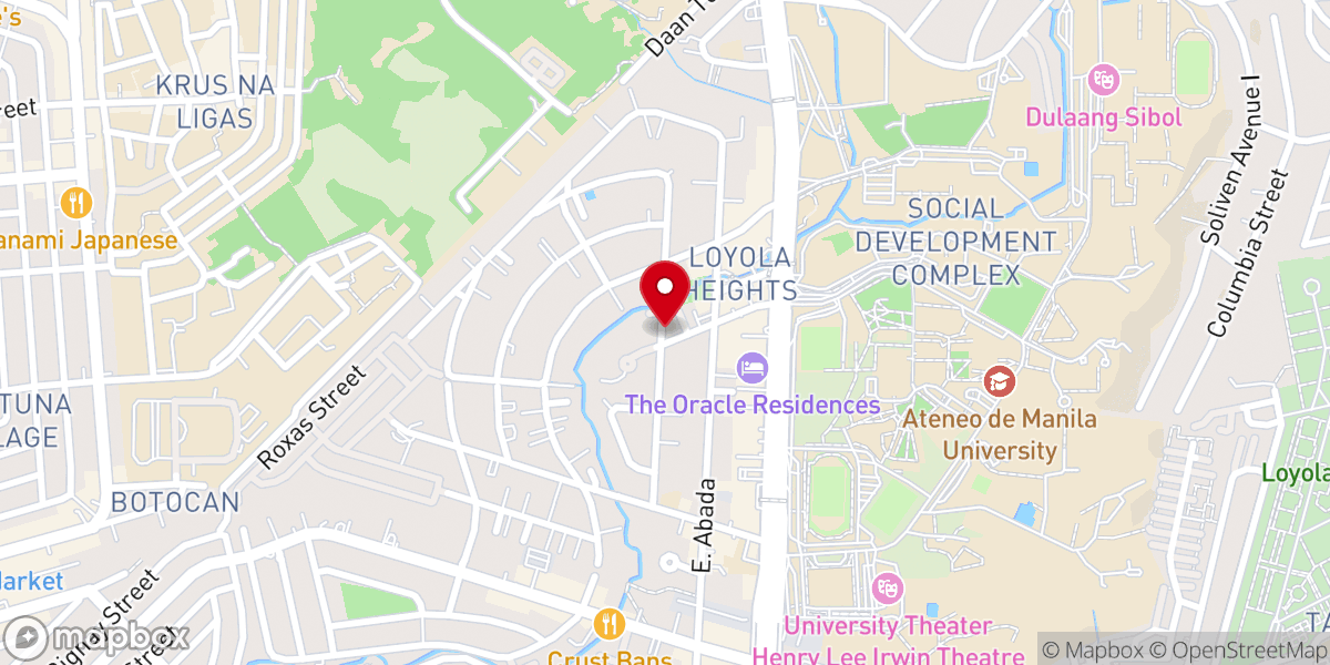 Map showing location of Our Lady of Pentecost Parish - Loyola (Diocese of Cubao)