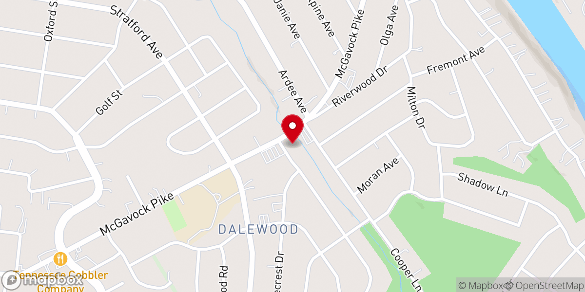 Map showing location of Dalewood Baptist Church