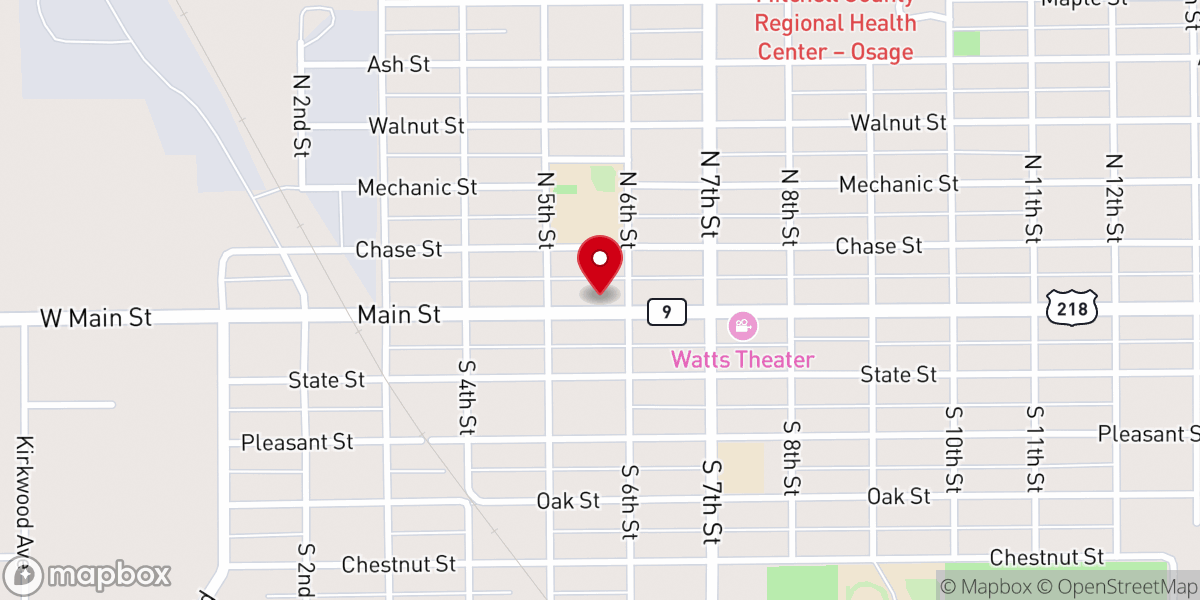 Map showing location of First United Methodist Church