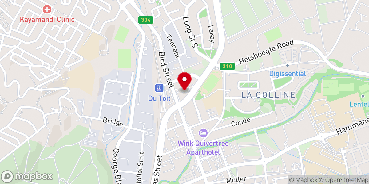 Map showing location of Christ Embassy Stellenbosch