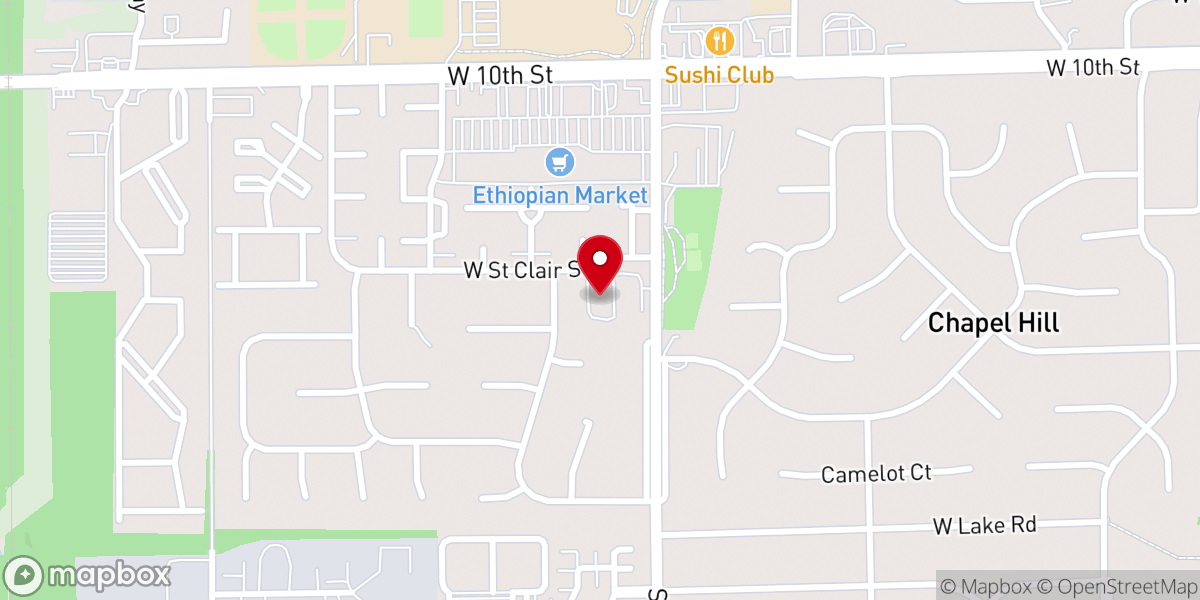 Map showing location of Door Church Indiana
