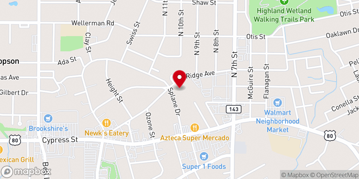 Map showing location of Ridge Avenue Baptist Church