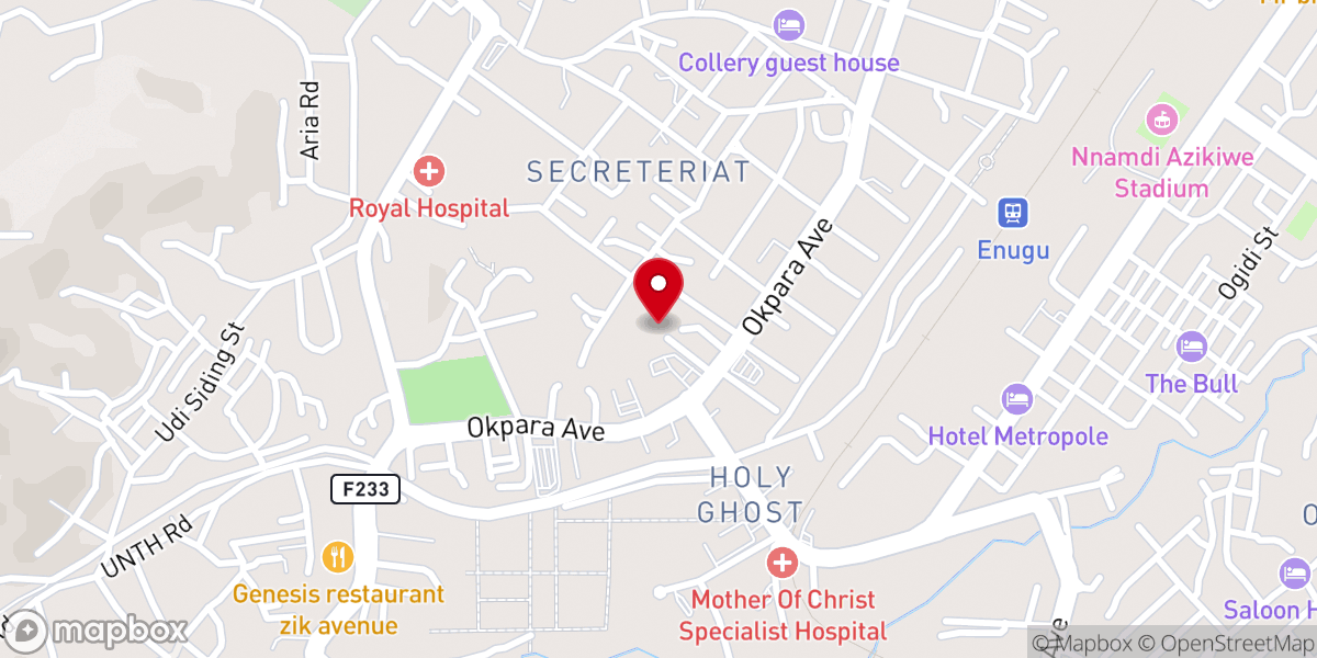Map showing location of Centre Baptist Church