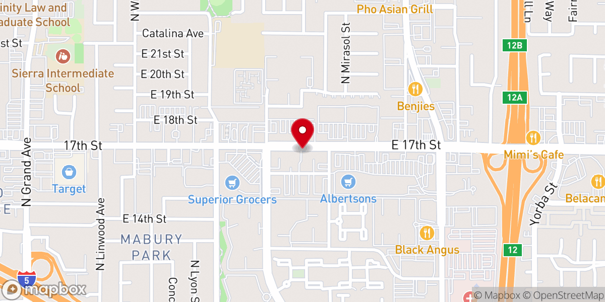 Map showing location of The Life Center OC