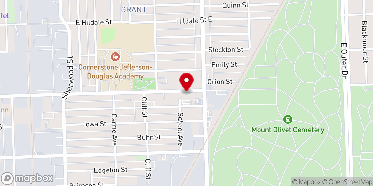 Map showing location of Perfecting Church