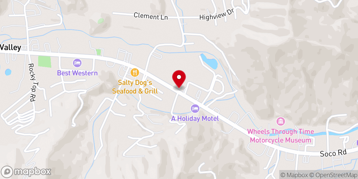 Map showing location of Maggie Valley Festival Grounds