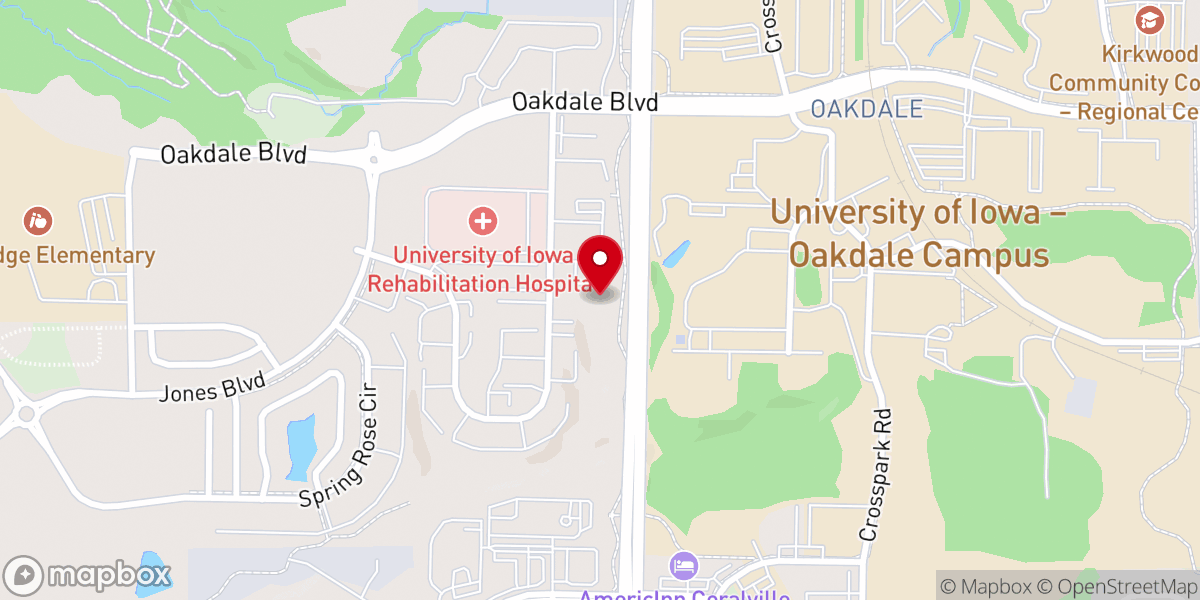 Map showing location of Calvary Chapel Iowa City