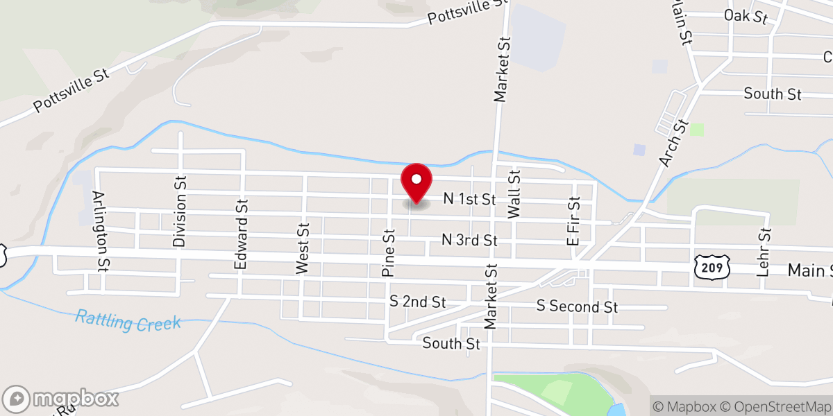 Map showing location of United Methodist Church