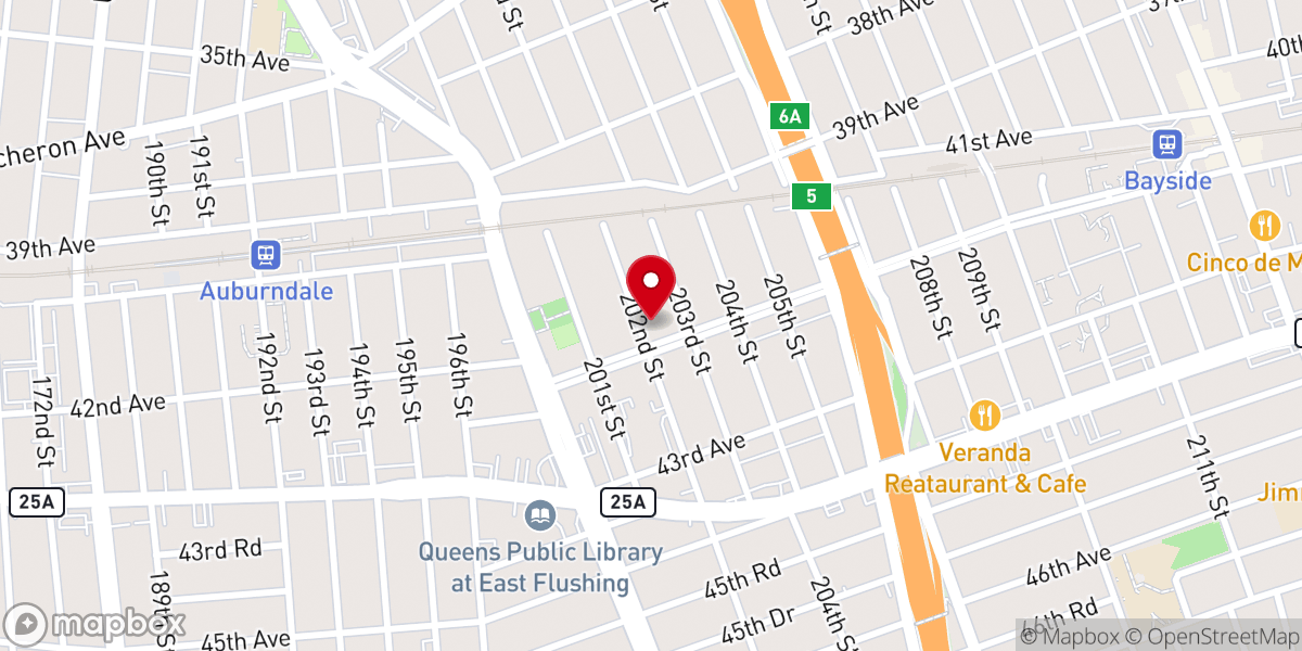 Map showing location of North Shore Baptist Church