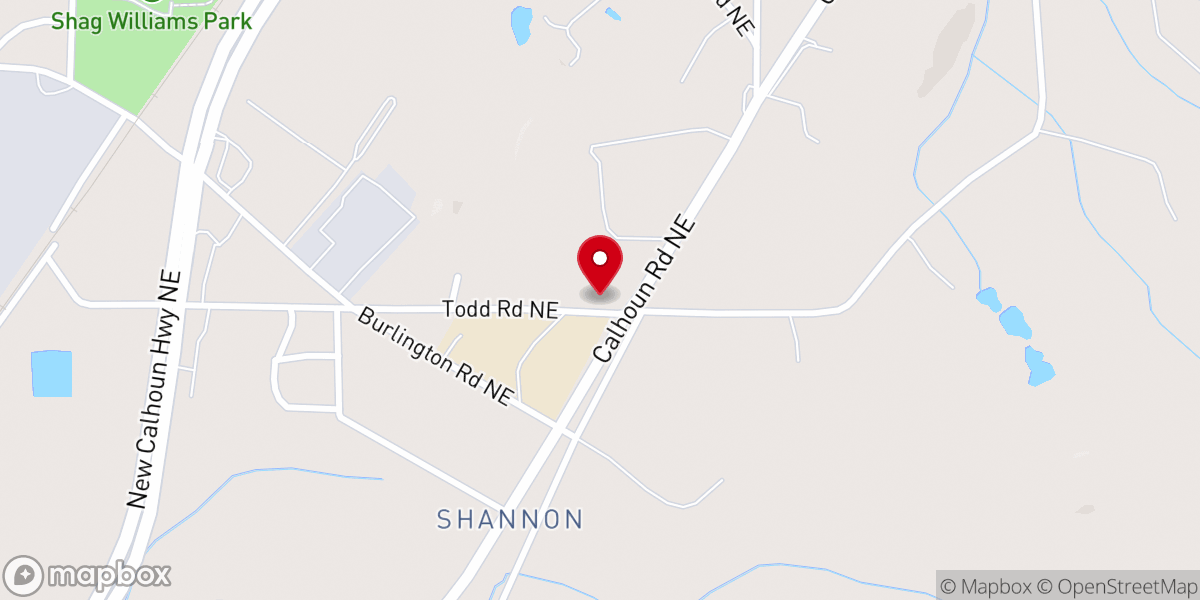 Map showing location of First Baptist Church of Shannon
