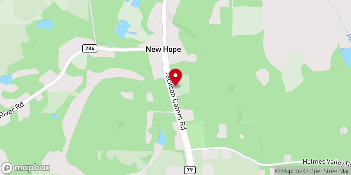 Map showing location of New Hope Methodist Church