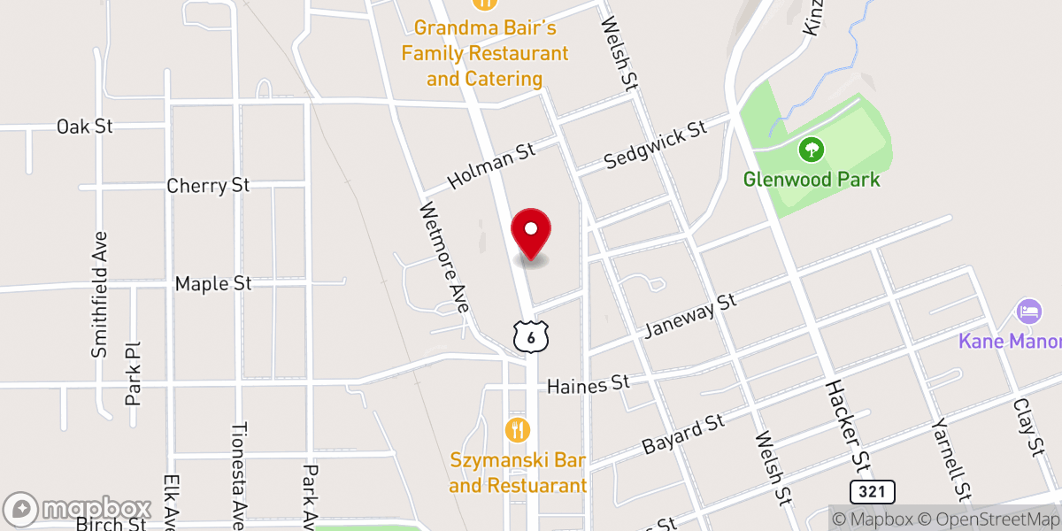 Map showing location of Kane First Church Of God