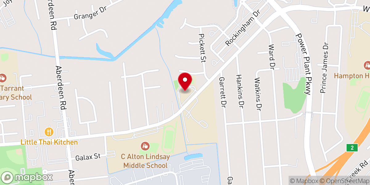 Map showing location of Bethel Baptist Church