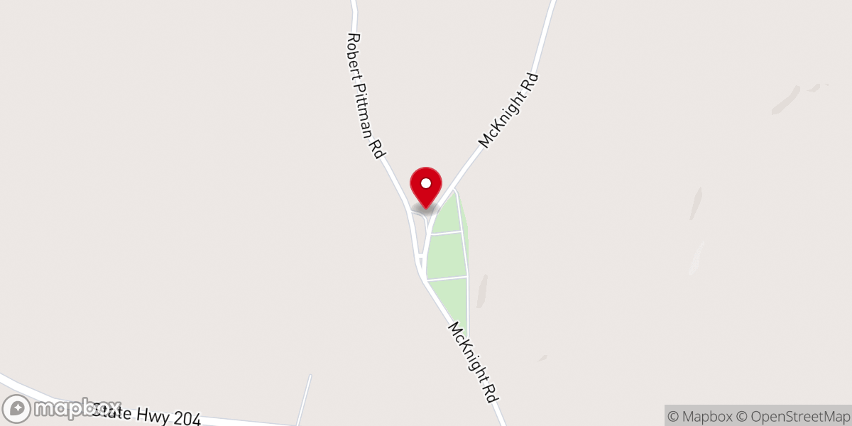 Map showing location of McKnight Congregational Methodist Church