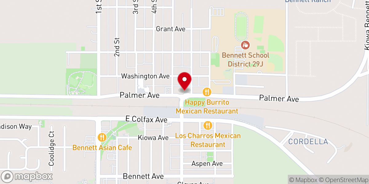 Map showing location of Calvary Chapel Bennett