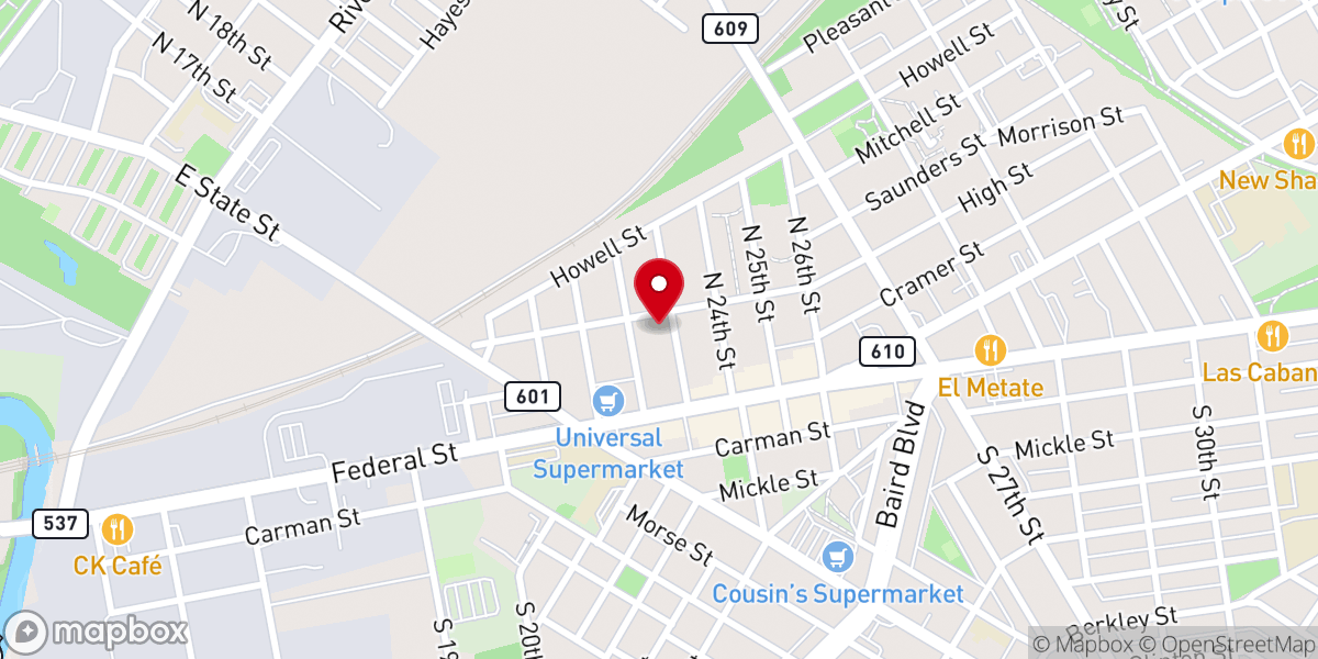 Map showing location of Calvary Bible Tabernacle
