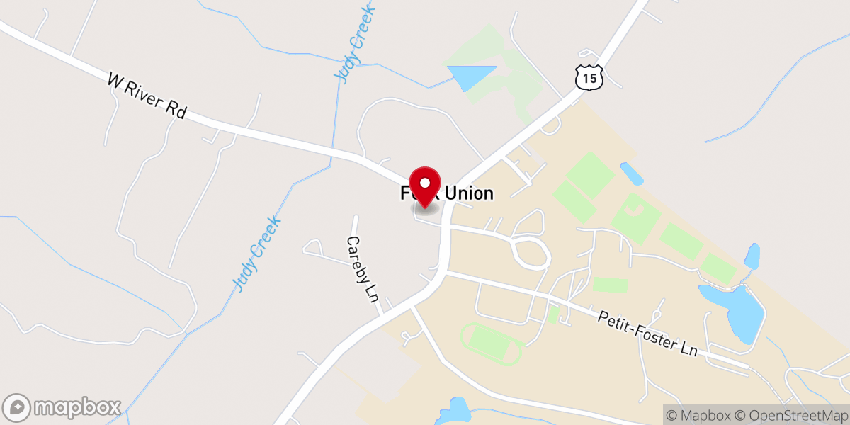 Map showing location of Fork Union Baptist Church