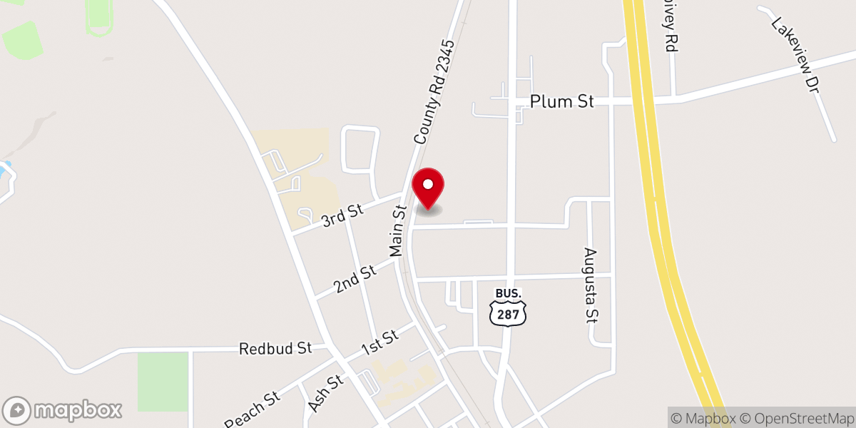 Map showing location of Grapeland Missionary Baptist Church