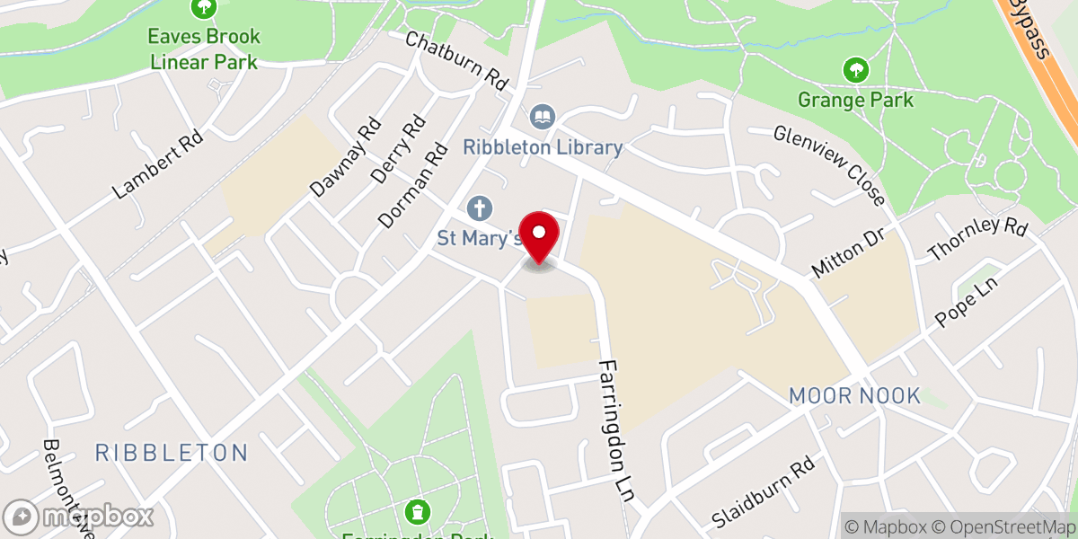 Map showing location of Blessed Sacrament Catholic Church