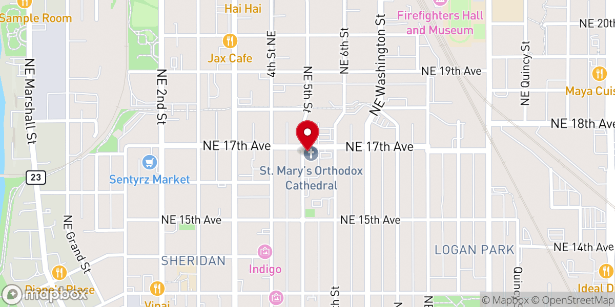 Map showing location of St Mary's Orthodox Cathedral