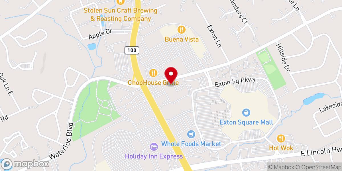 Map showing location of Exton Community Baptist Church