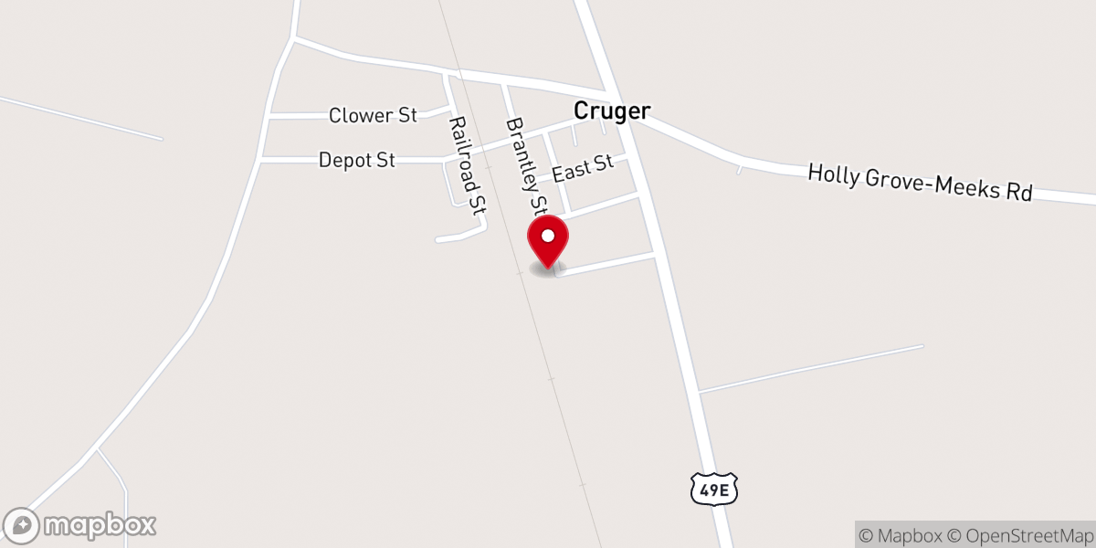 Map showing location of Saint Peter Rock M.B. Church