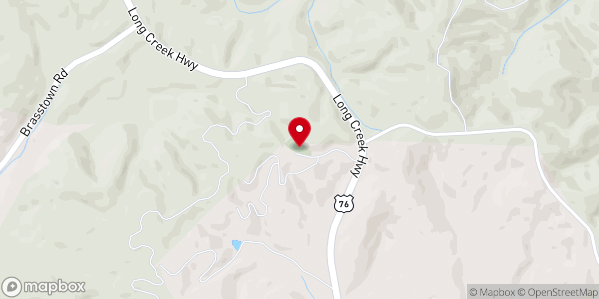 Map showing location of Brasstown Baptist Church
