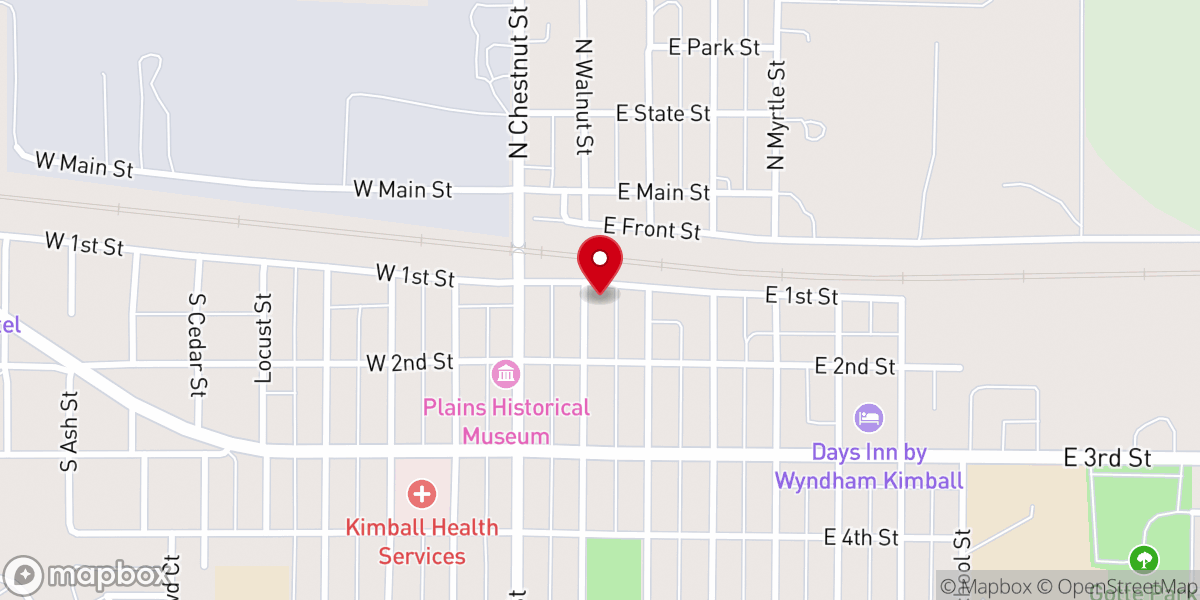 Map showing location of Kimball Evangelical Free Church