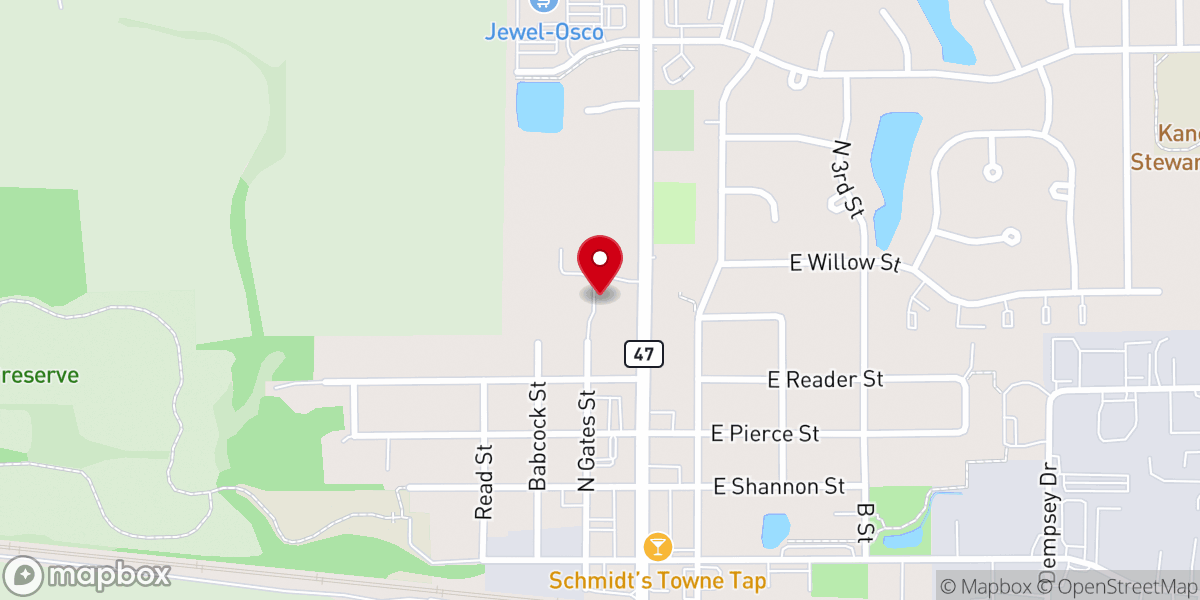 Map showing location of Evangelical Fellowship Church