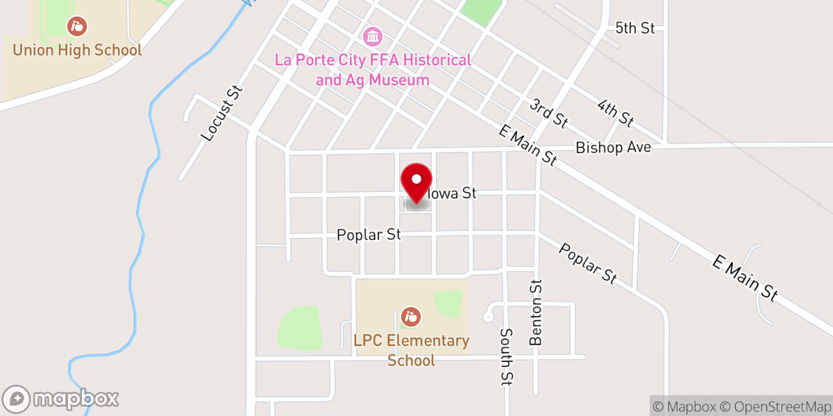 Map showing location of American Lutheran Church
