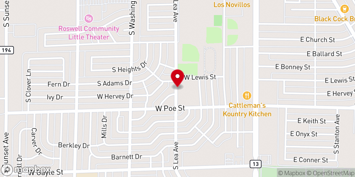 Map showing location of Highland Baptist Church