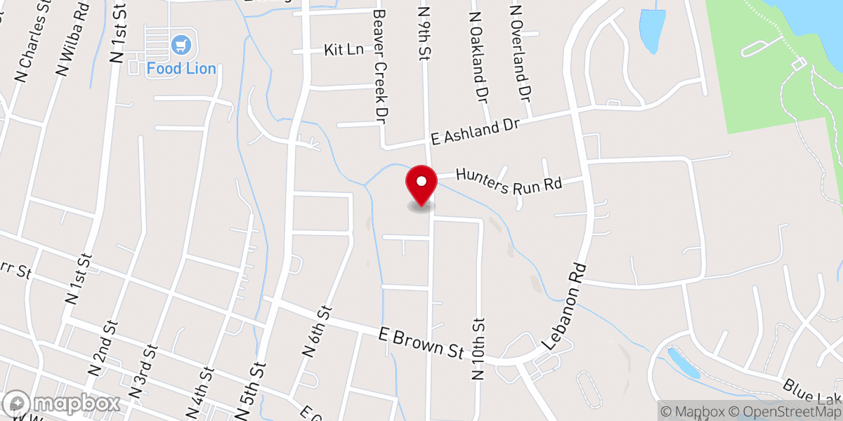 Map showing location of Mebane Gospel Chapel