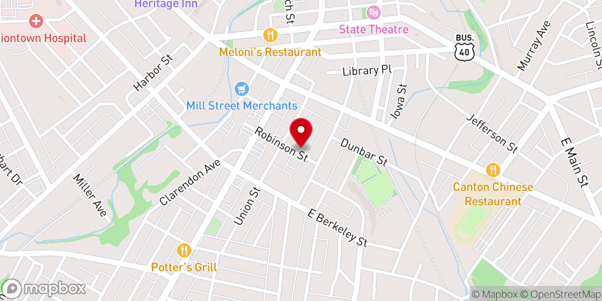 Map showing location of Uniontown Church of the Brethren