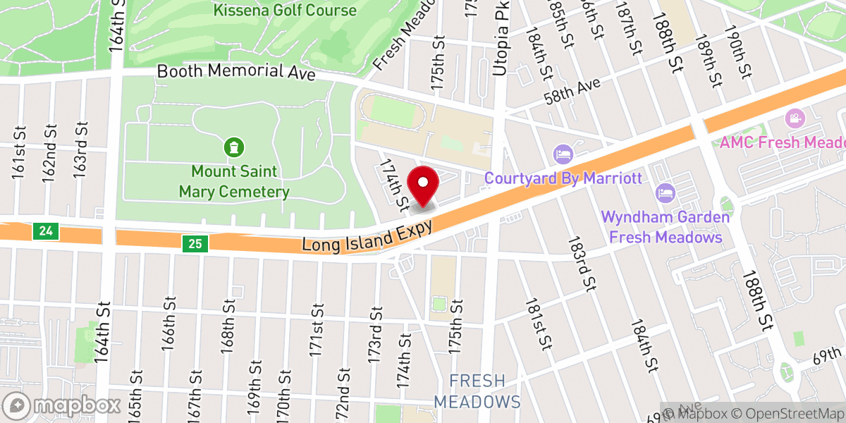 Map showing location of Newyork-Presbyterian Queens