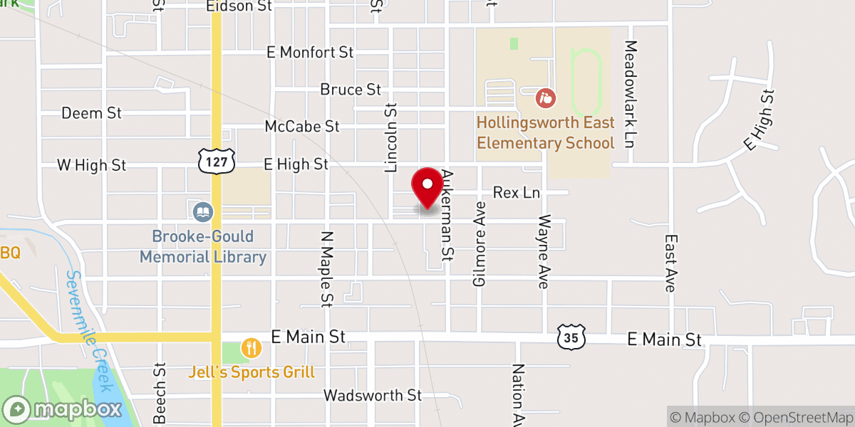 Map showing location of Eaton Baptist Temple
