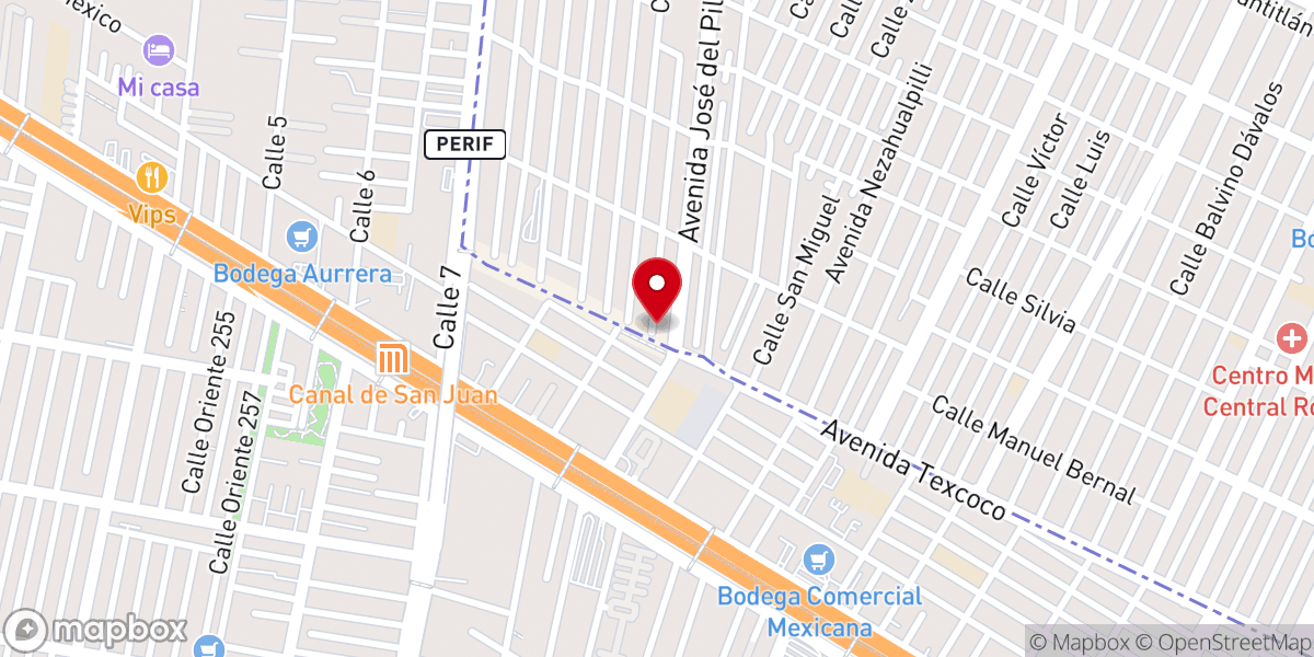 Map showing location of Parroquia de San Juan Bautista