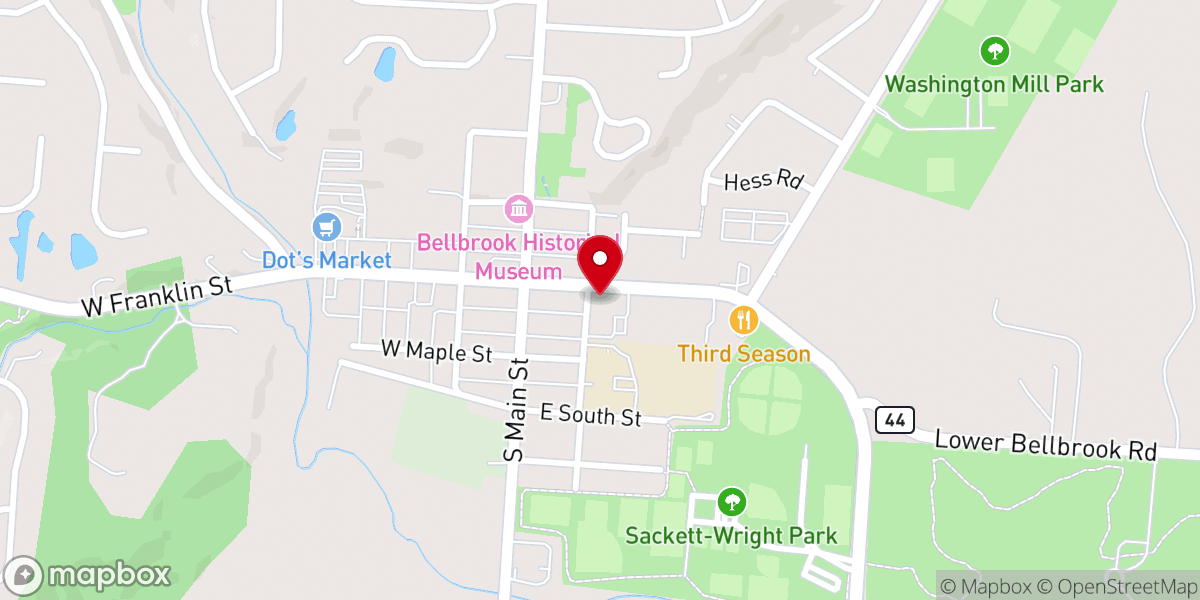 Map showing location of Bellbrook United Methodist Church
