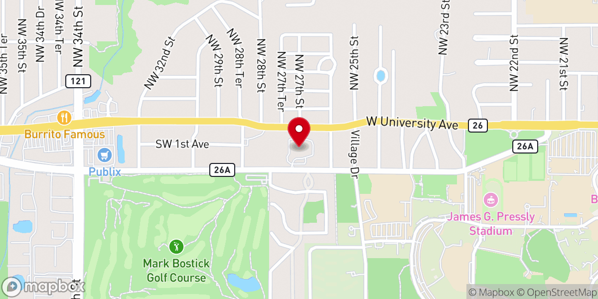Map showing location of Campus Church of Christ