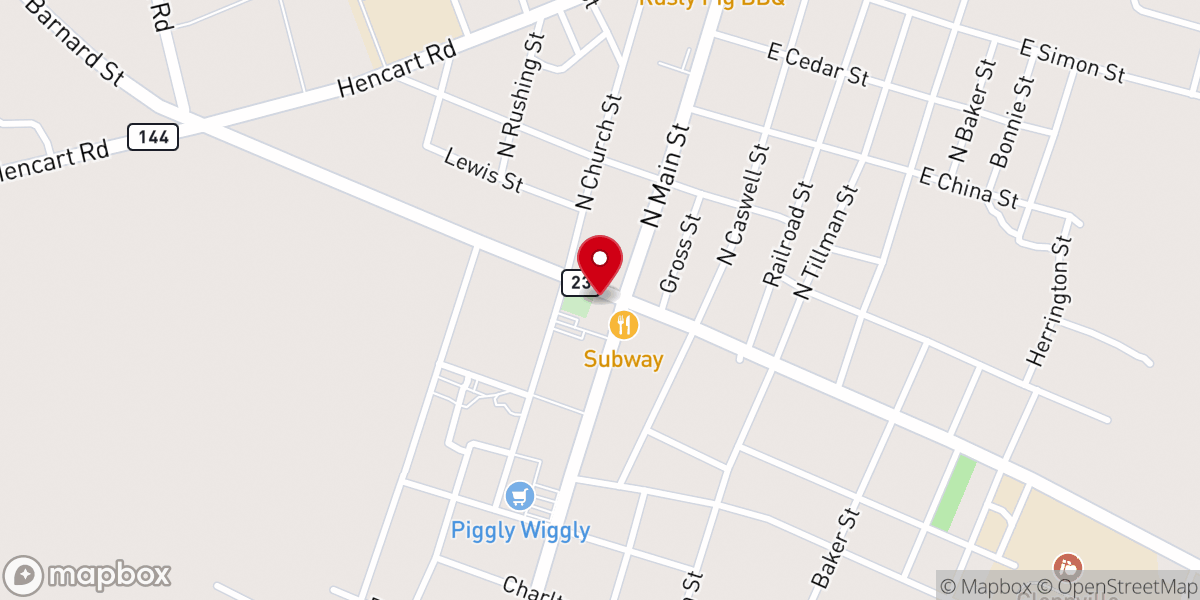 Map showing location of First Baptist Church