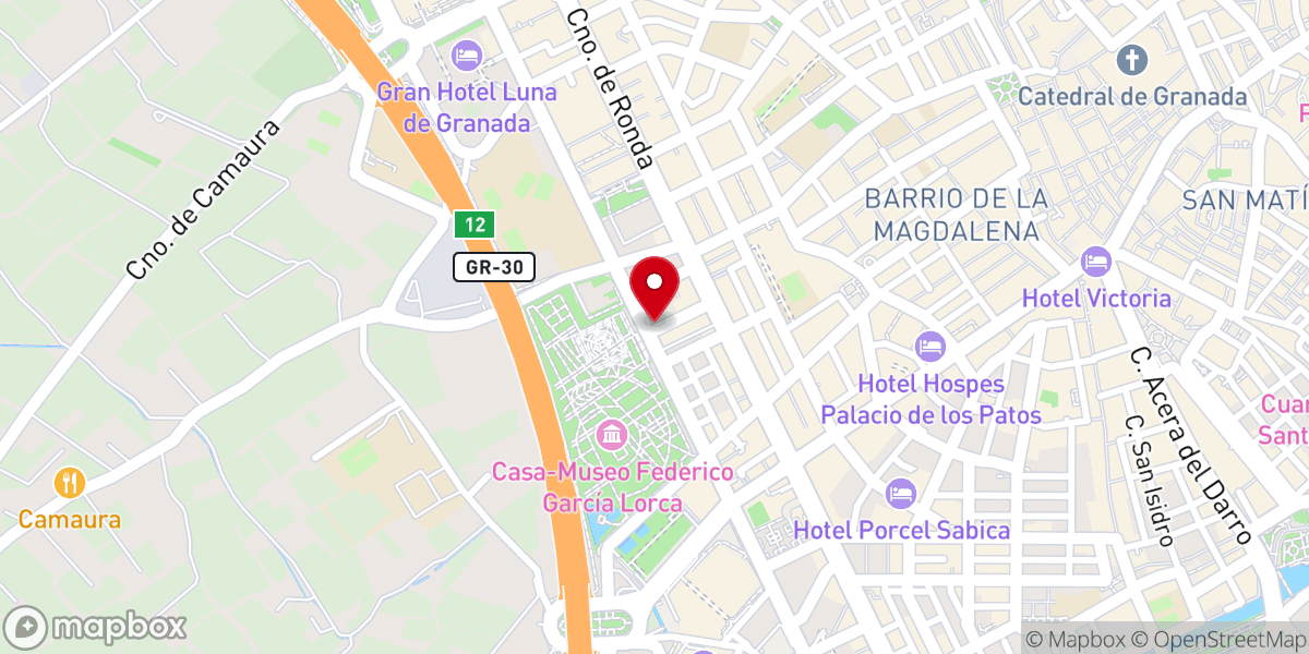 Map showing location of Iglesia Evangélica Bautista Granada