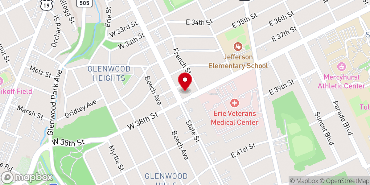 Map showing location of Trinity Lutheran Church