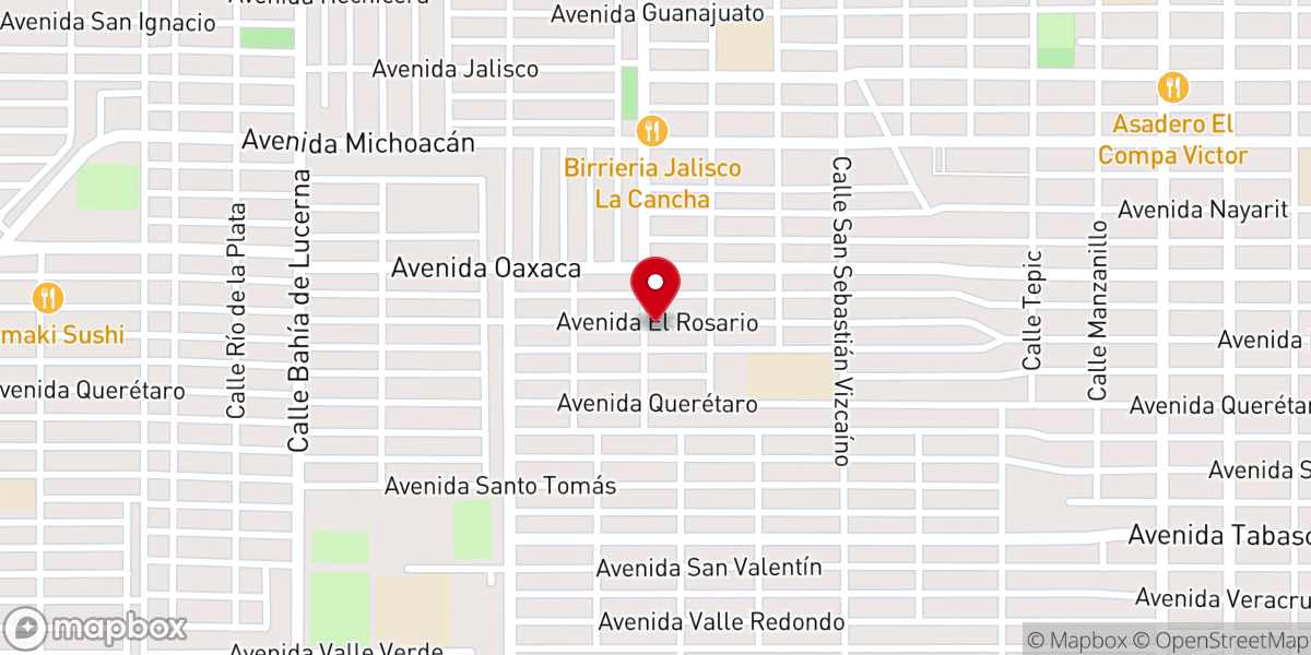 Map showing location of Iglesia La Luz del Mundo