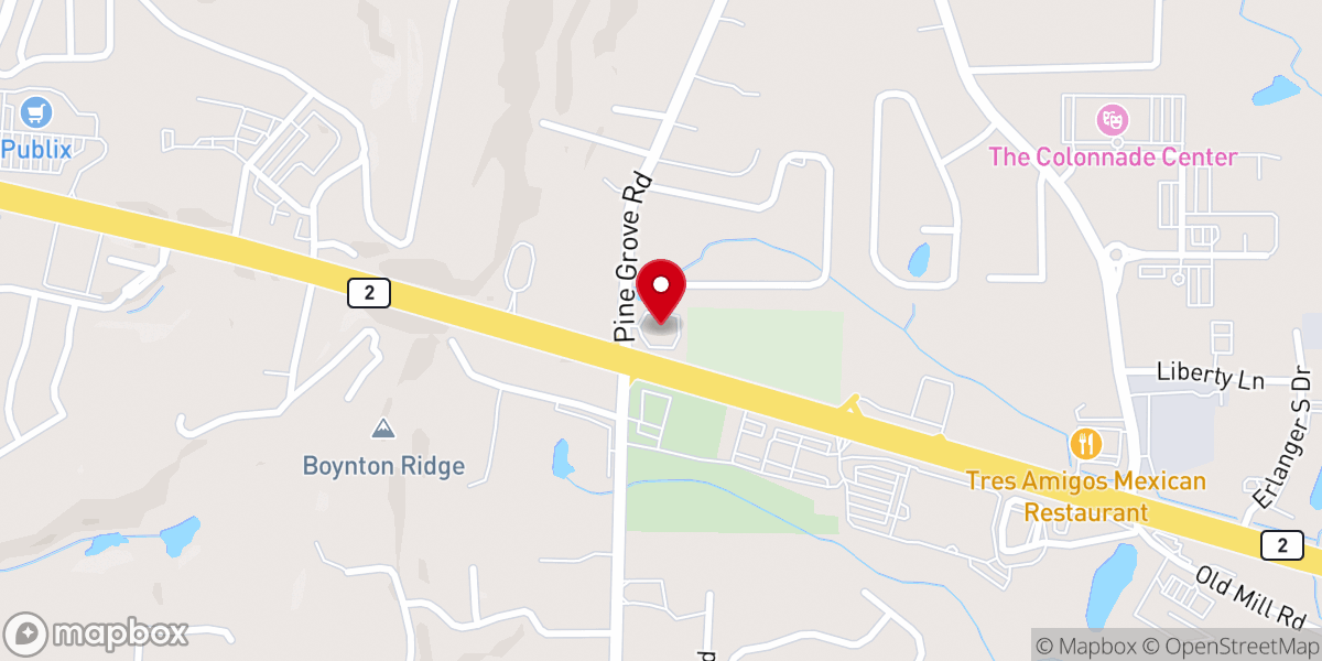 Map showing location of Hope Church