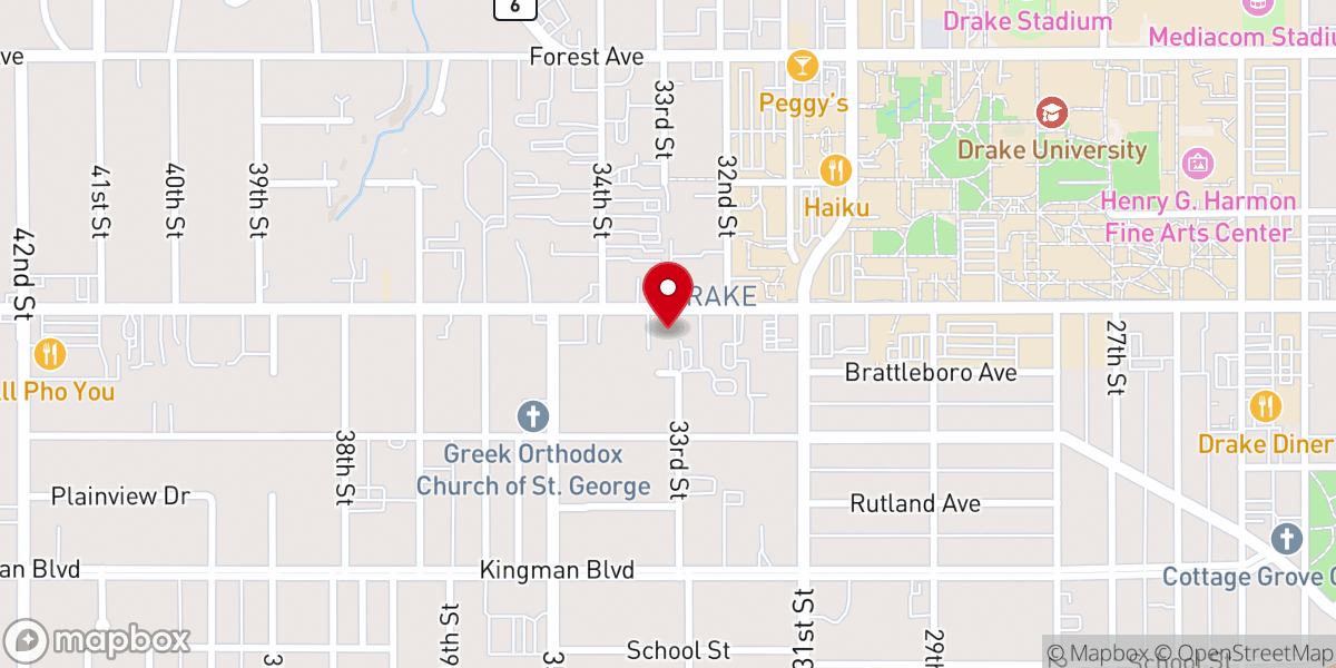 Map showing location of Des Moines Intentional Eucharistic Community